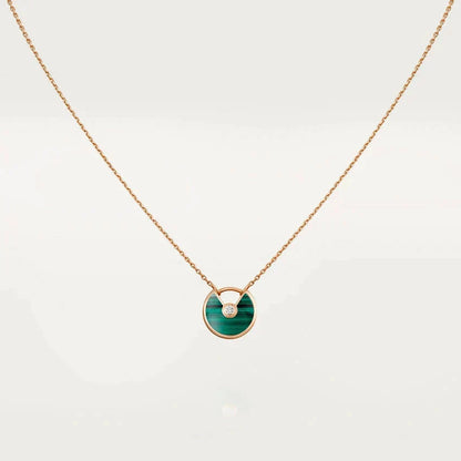[Renovia Jewelry]AMULETTE ROSE GOLD MALACHITE NECKLACE