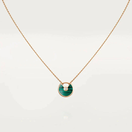 [Renovia Jewelry]AMULETTE ROSE GOLD MALACHITE NECKLACE