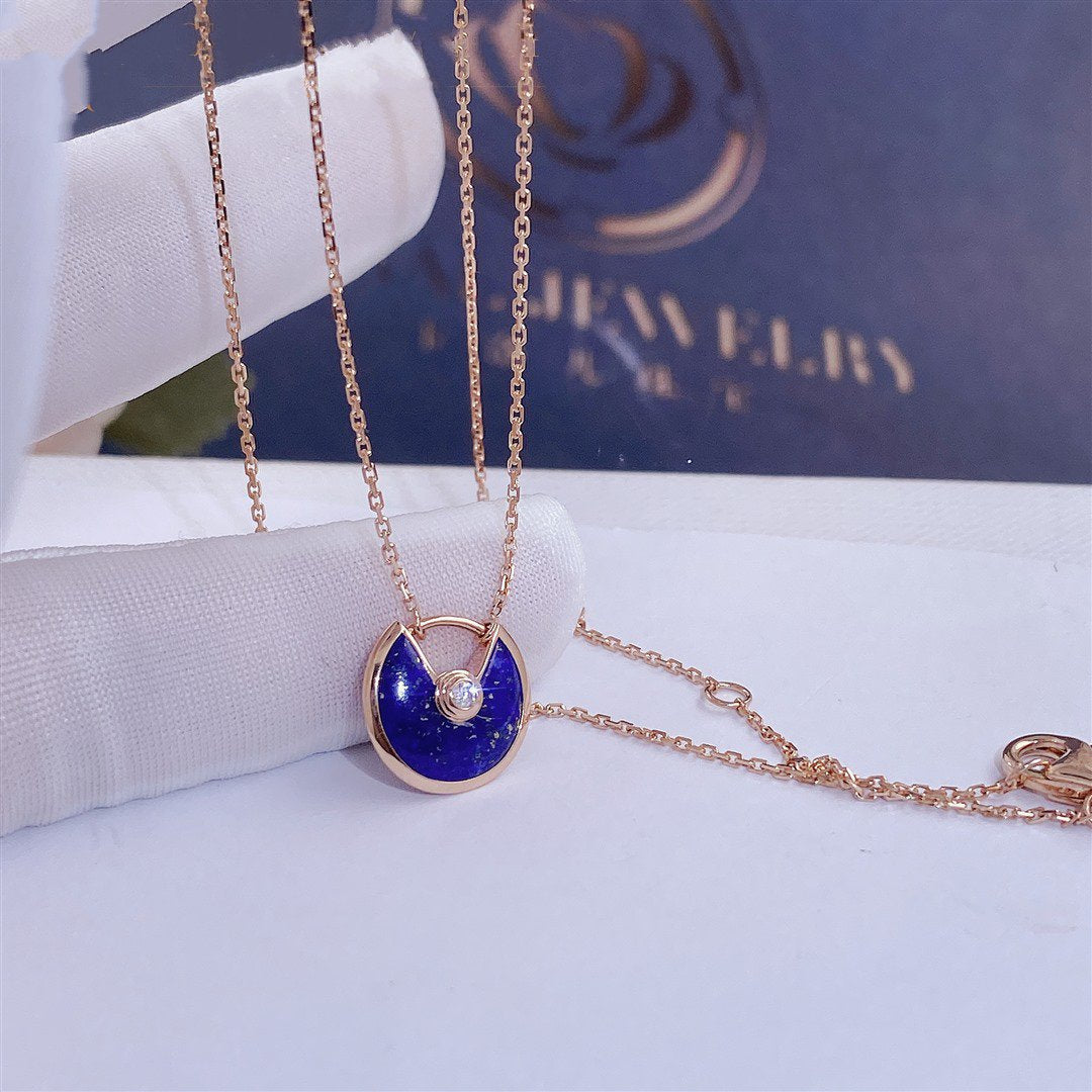 [Renovia Jewelry]AMULETTE ROSE GOLD AGATE NECKLACE