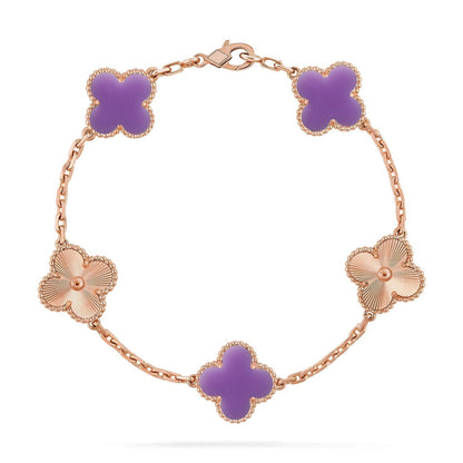 [Renovia Jewelry]CLOVER 5 MOTIF LIGHT PURPLE BRACELET COLLECTION