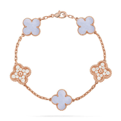 [Renovia Jewelry] CLOVER 5 MOTIF PURPLE CHALCEDONY BRACELET COLLECTION