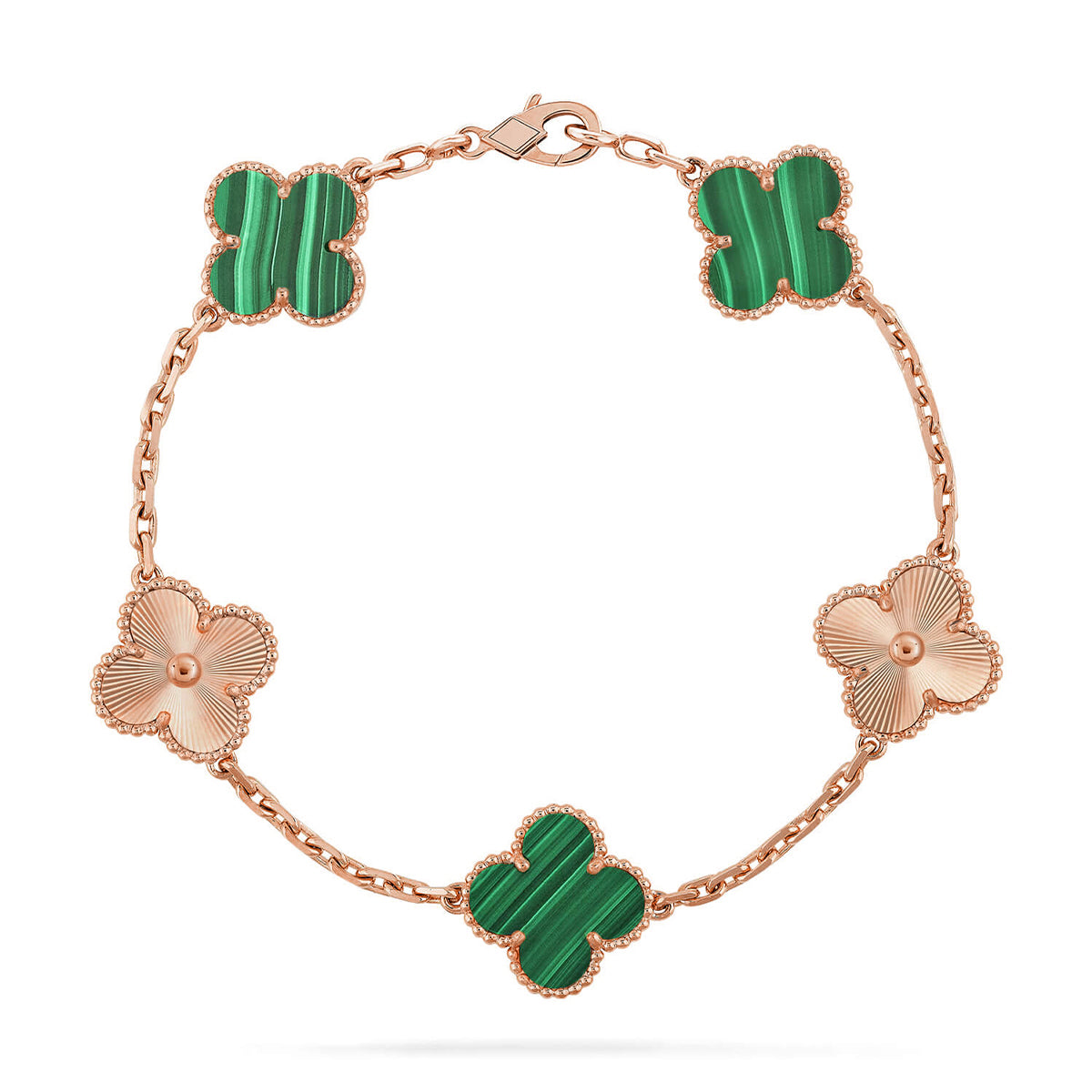 [Renovia Jewelry] CLOVER 5 MOTIF MALACHITE BRACELET COLLECTION