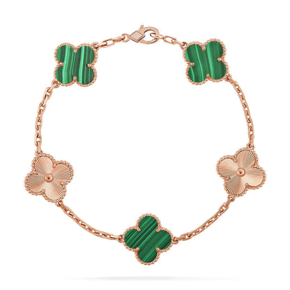 [Renovia Jewelry] CLOVER 5 MOTIF MALACHITE BRACELET COLLECTION