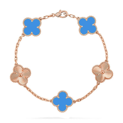 [Renovia Jewelry] CLOVER 5 MOTIF BLUE AGATE BRACELET COLLECTION