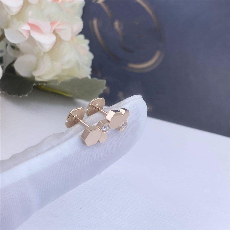 [Renovia Jewelry]BEE LOVE PINK GOLD DIAMOND EARRINGS