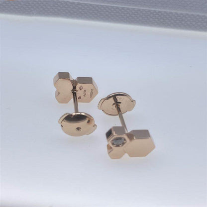 [Renovia Jewelry]BEE LOVE PINK GOLD DIAMOND EARRINGS