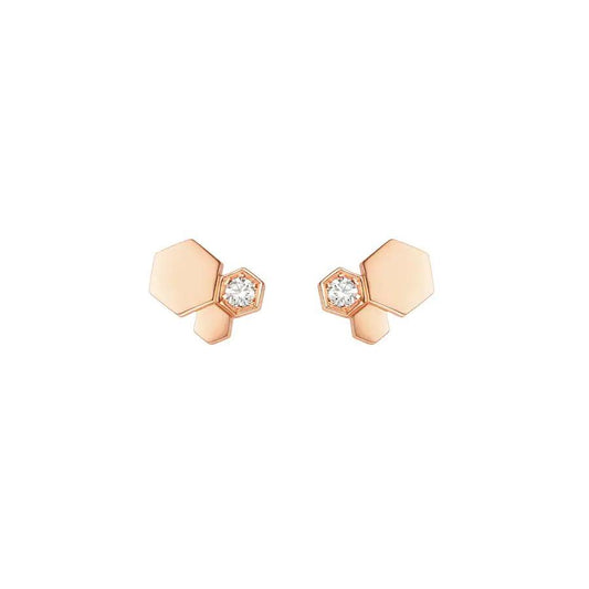 [Renovia Jewelry]BEE LOVE PINK GOLD DIAMOND EARRINGS