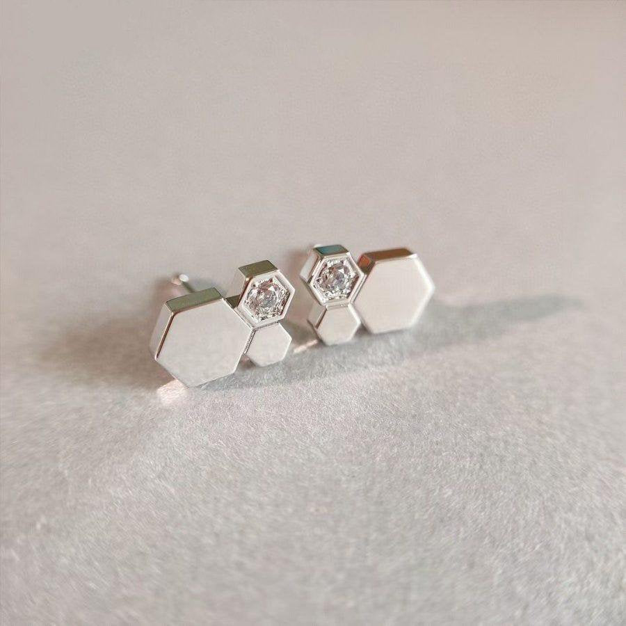[Renovia Jewelry]BEE LOVE SILVER DIAMOND EARRINGS