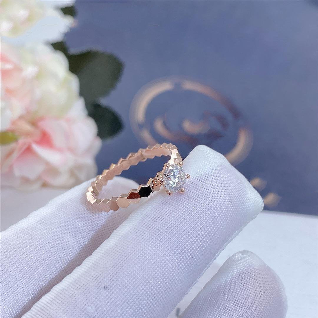 [Renovia Jewelry]BEE LOVE RING PINK GOLD 1 DIAMOND