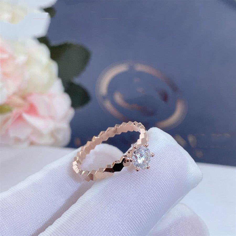 [Renovia Jewelry]BEE LOVE RING PINK GOLD 1 DIAMOND