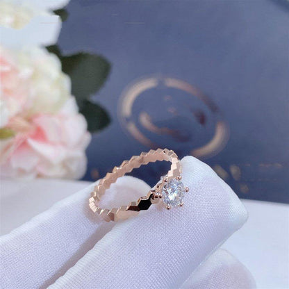 [Renovia Jewelry]BEE LOVE RING PINK GOLD 1 DIAMOND