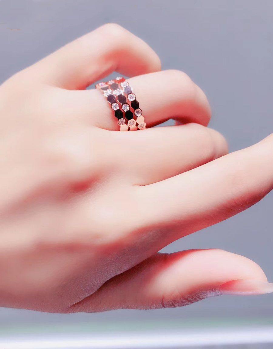 [Renovia Jewelry]BEE LOVE RING PINK GOLD DIAMOND