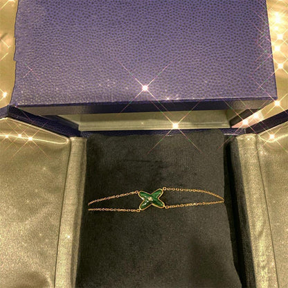 [Renovia Jewelry]JEUX BRACELET MALACHITE PINK GOLD 1 DIAMOND