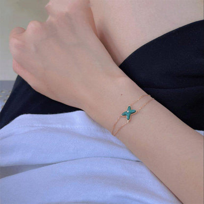 [Renovia Jewelry]JEUX BRACELET MALACHITE PINK GOLD 1 DIAMOND