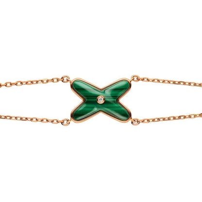[Renovia Jewelry]JEUX BRACELET MALACHITE PINK GOLD 1 DIAMOND