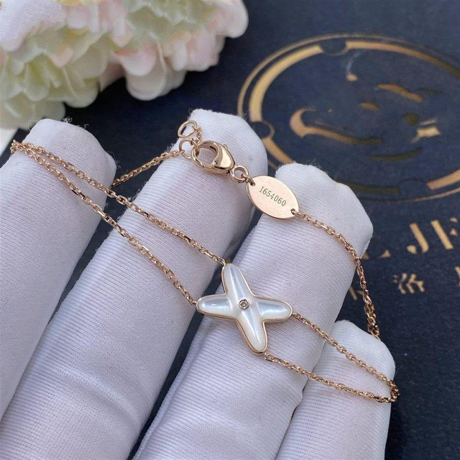 [Renovia Jewelry]JEUX BRACELET WHITE MOP PINK GOLD 1 DIAMOND