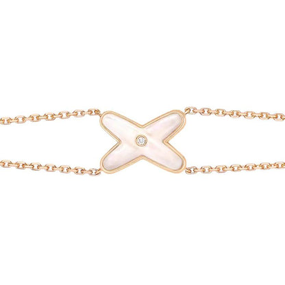 [Renovia Jewelry]JEUX BRACELET WHITE MOP PINK GOLD 1 DIAMOND