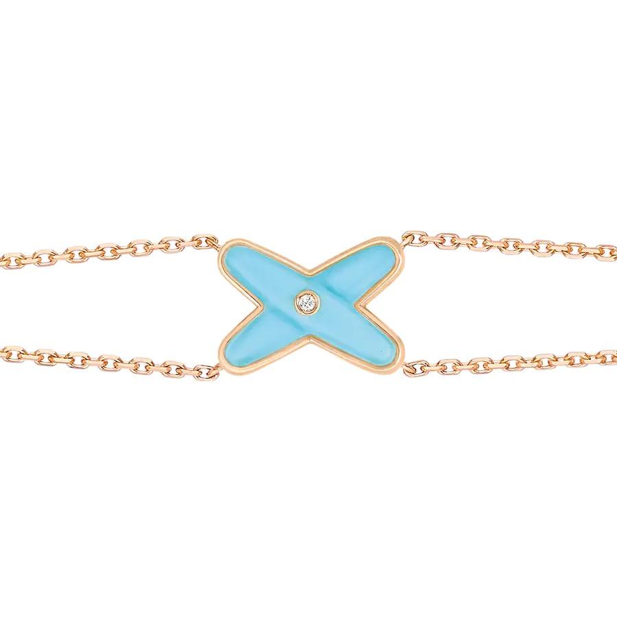[Renovia Jewelry]JEUX BRACELET TURQUOISE PINK GOLD 1 DIAMOND