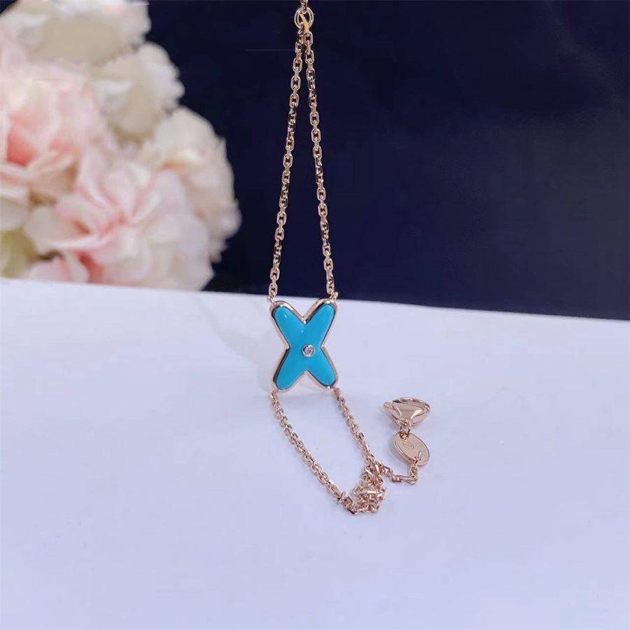 [Renovia Jewelry]JEUX BRACELET TURQUOISE PINK GOLD 1 DIAMOND
