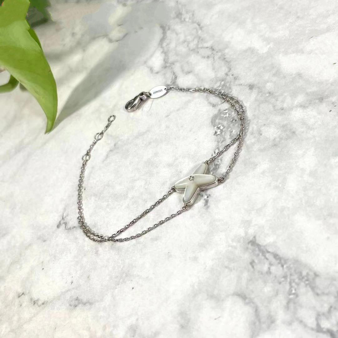 [Renovia Jewelry]JEUX BRACELET WHITE MOP SILVER 1 DIAMOND
