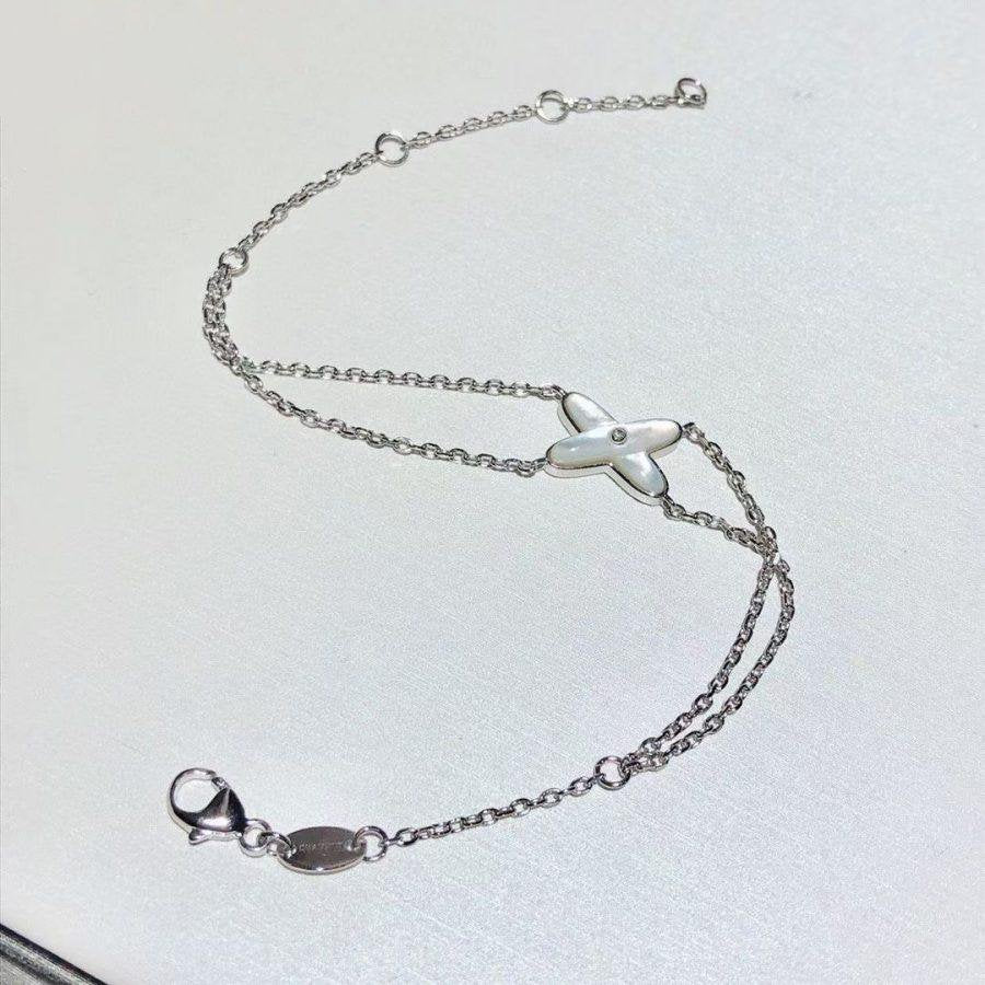 [Renovia Jewelry]JEUX BRACELET WHITE MOP SILVER 1 DIAMOND