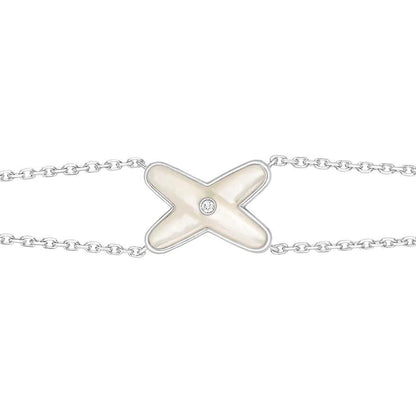 [Renovia Jewelry]JEUX BRACELET WHITE MOP SILVER 1 DIAMOND
