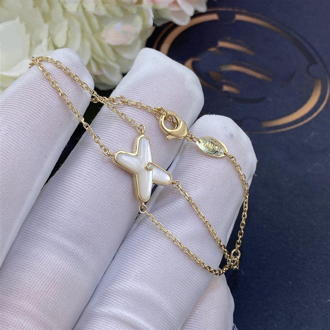 [Renovia Jewelry]JEUX BRACELET WHITE MOP GOLD 1 DIAMOND