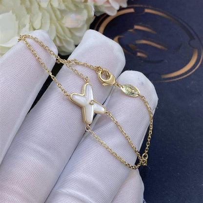 [Renovia Jewelry]JEUX BRACELET WHITE MOP GOLD 1 DIAMOND