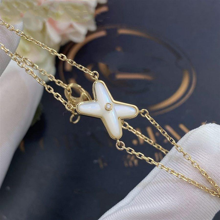 [Renovia Jewelry]JEUX BRACELET WHITE MOP GOLD 1 DIAMOND