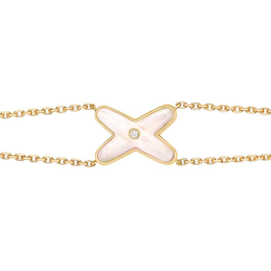 [Renovia Jewelry]JEUX BRACELET WHITE MOP GOLD 1 DIAMOND