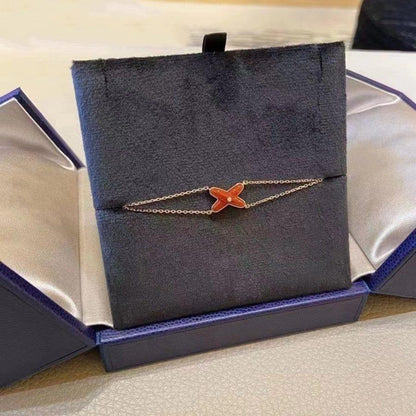 [Renovia Jewelry]JEUX BRACELET CARNELIAN PINK GOLD 1 DIAMOND
