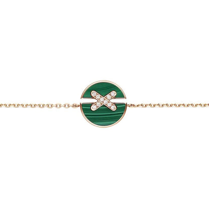 [Renovia Jewelry]JEUX DE BRACELET MALACHITE PINK GOLD DIAMONDS