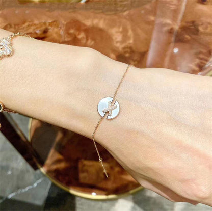 [Renovia Jewelry]JEUX DE BRACELET MOP PINK GOLD DIAMONDS