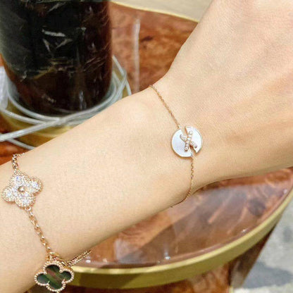 [Renovia Jewelry]JEUX DE BRACELET MOP PINK GOLD DIAMONDS