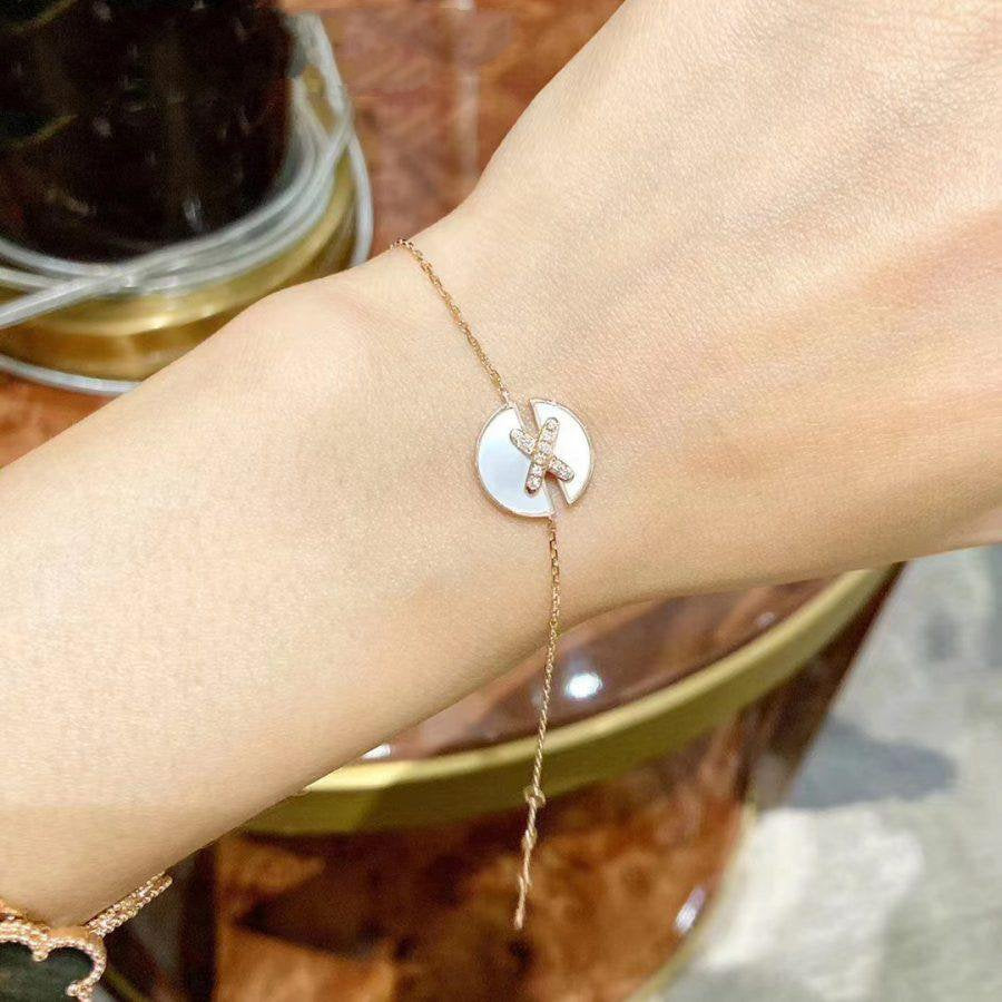 [Renovia Jewelry]JEUX DE BRACELET MOP PINK GOLD DIAMONDS