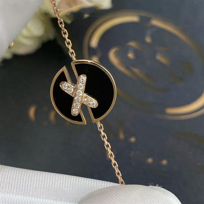 [Renovia Jewelry]JEUX DE BRACELET ONYX PINK GOLD DIAMOND