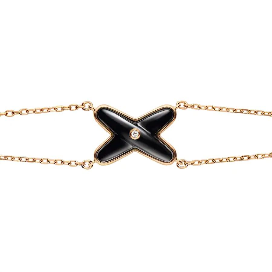 [Renovia Jewelry]JEUX BRACELET ONYX PINK GOLD 1 DIAMOND