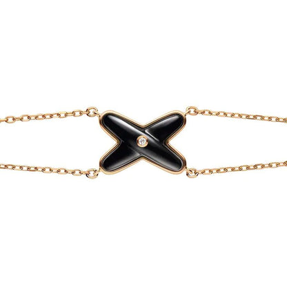 [Renovia Jewelry]JEUX BRACELET ONYX PINK GOLD 1 DIAMOND