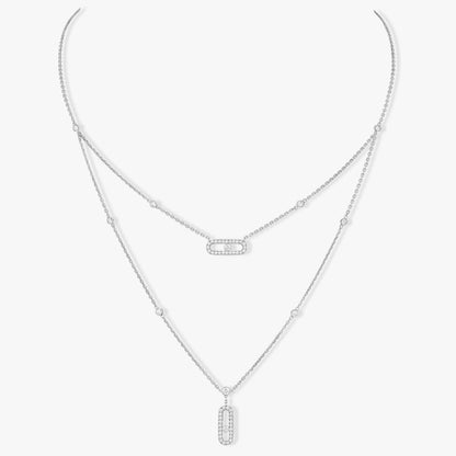 [Renovia Jewelry]MOVE 2 ROW DIAMOND NECKLACE