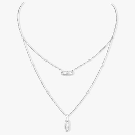 [Renovia Jewelry]MOVE 2 ROW DIAMOND NECKLACE