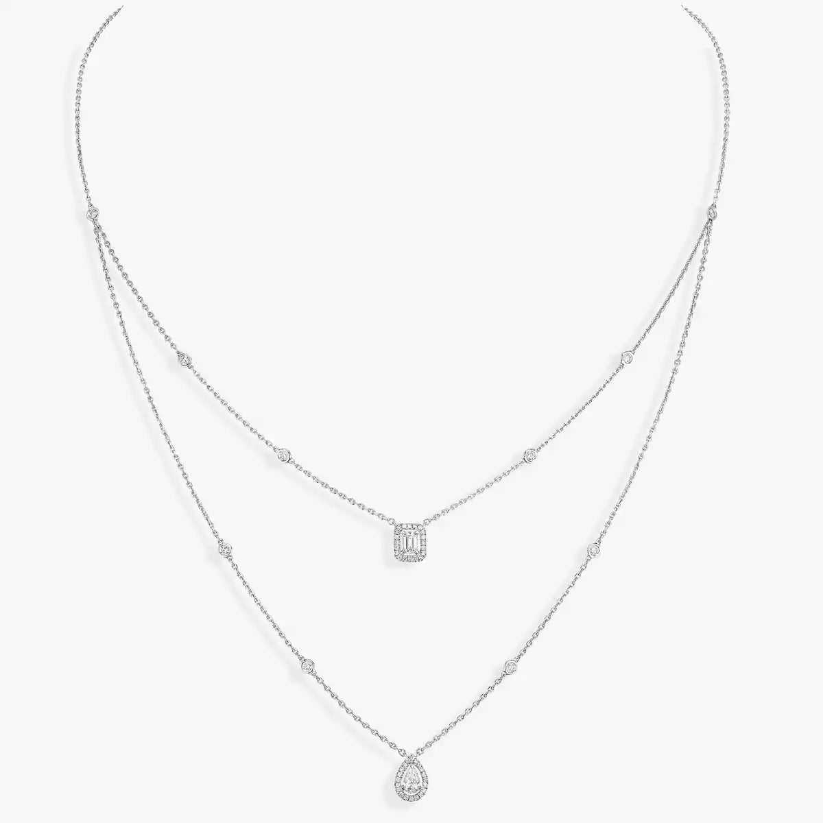 [Renovia Jewelry]Diamond Necklace My Twin 2 Rows