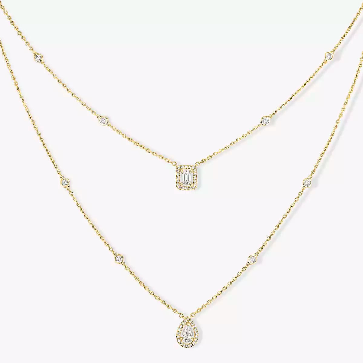 [Renovia Jewelry]Diamond Necklace My Twin 2 Rows