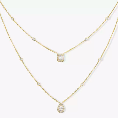 [Renovia Jewelry]Diamond Necklace My Twin 2 Rows