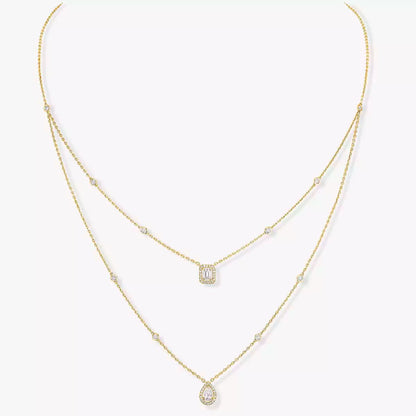 [Renovia Jewelry]Diamond Necklace My Twin 2 Rows