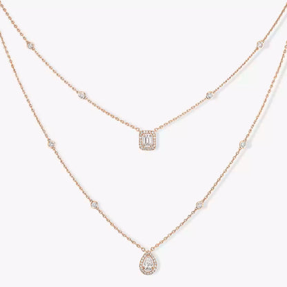 [Renovia Jewelry]Diamond Necklace My Twin 2 Rows