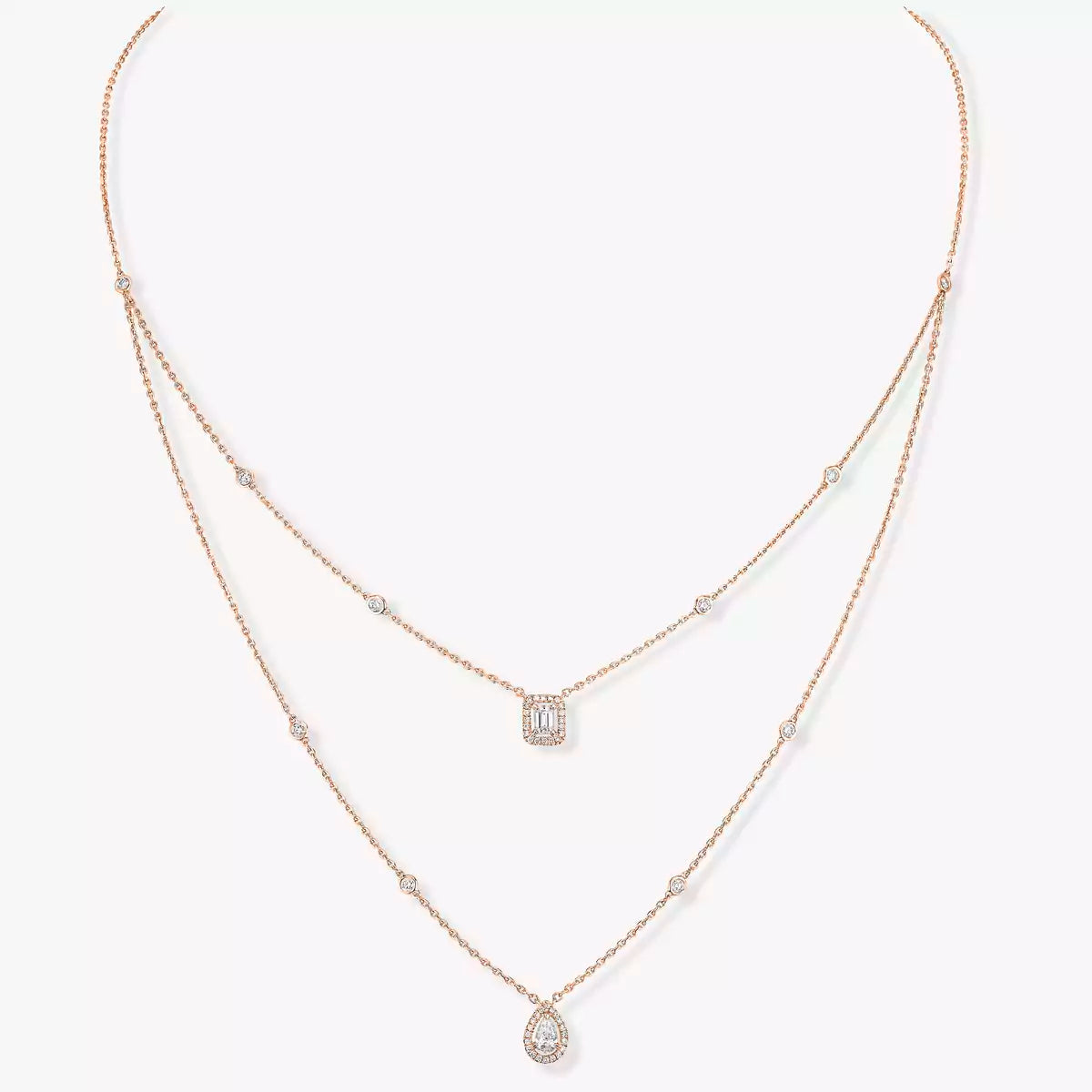 [Renovia Jewelry]Diamond Necklace My Twin 2 Rows