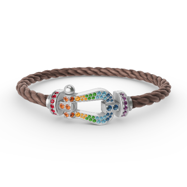 [Renovia Jewelry]FORC LARGE HORSESHOE  COLORED DIAMOND BRACELET SILVER