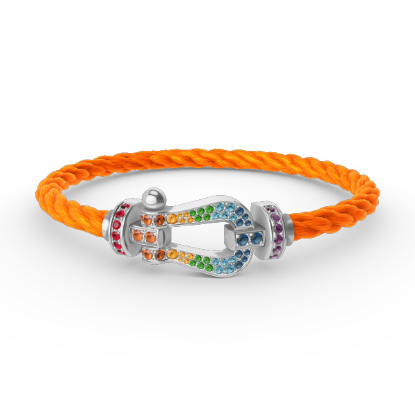 [Renovia Jewelry]FORC LARGE HORSESHOE  COLORED DIAMOND BRACELET SILVER