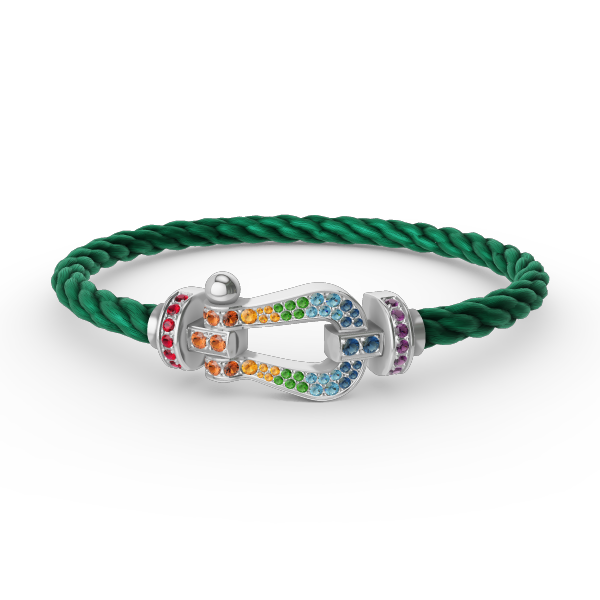 [Renovia Jewelry]FORC LARGE HORSESHOE  COLORED DIAMOND BRACELET SILVER