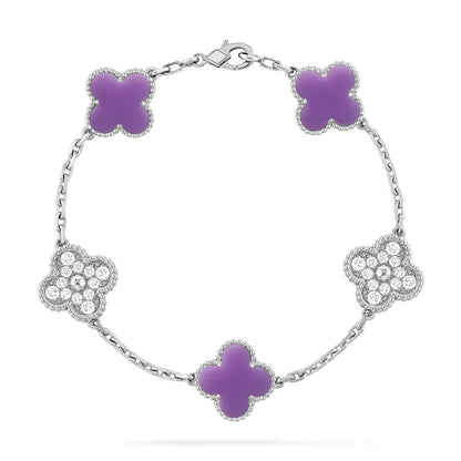 [Renovia Jewelry]CLOVER 5 MOTIF LIGHT PURPLE BRACELET COLLECTION